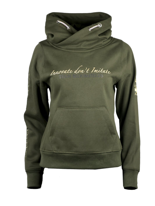 Amelia Olive with Gold Cross Necked Adult's Hoodie