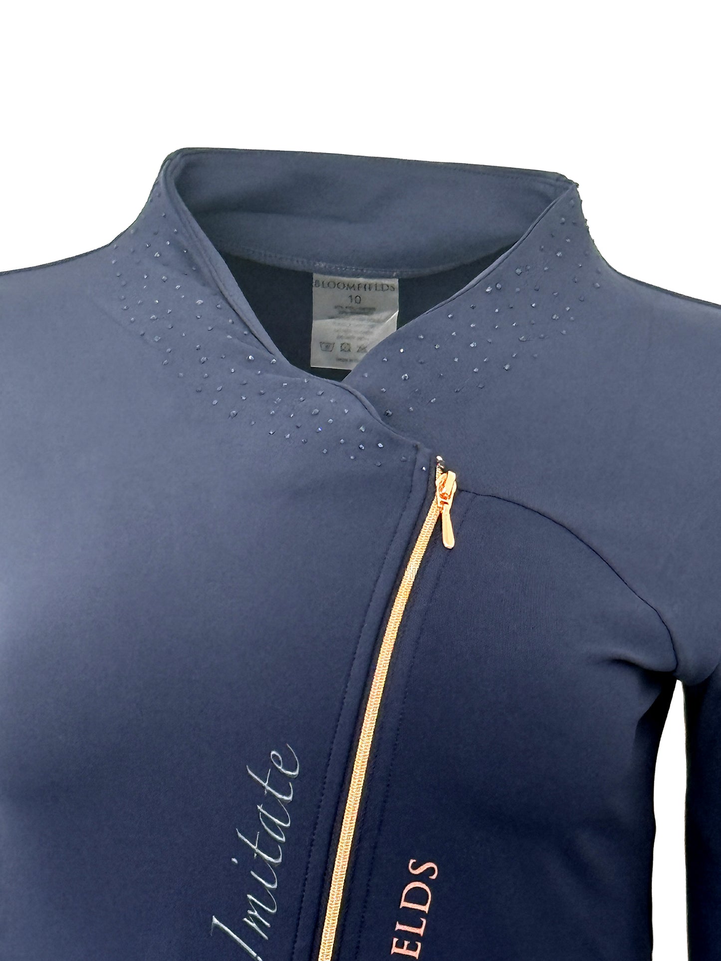 Cora Crystal Diagonal Zip Sport Jacket