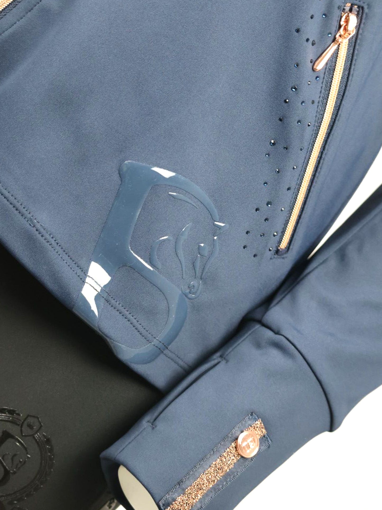 Cora Crystal Diagonal Zip Sport Jacket