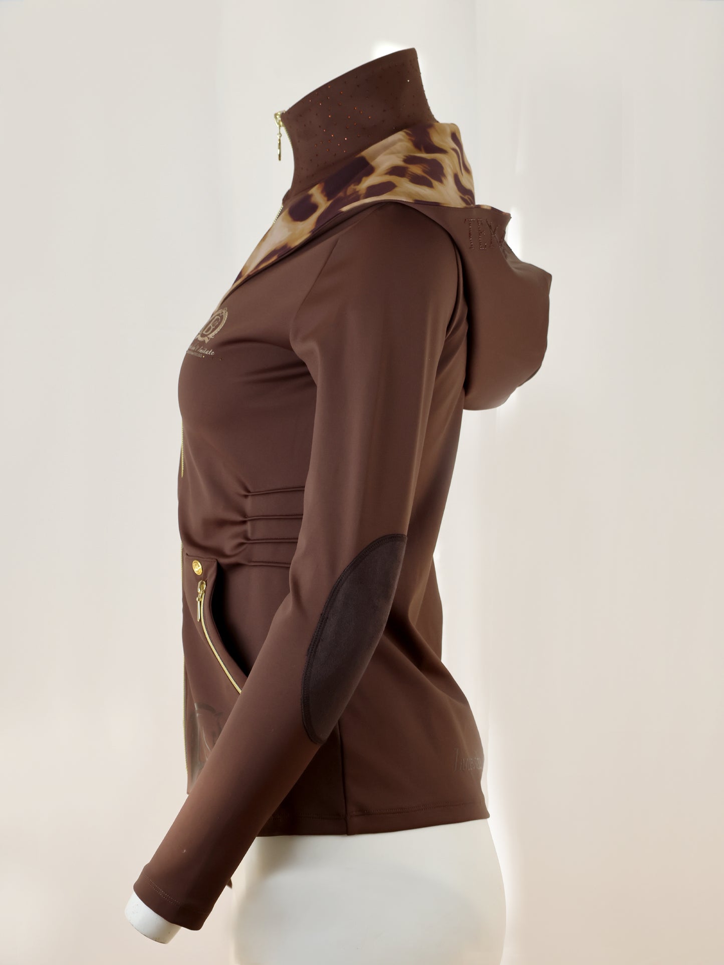 Mini Brown Jacket With Leopard Detail