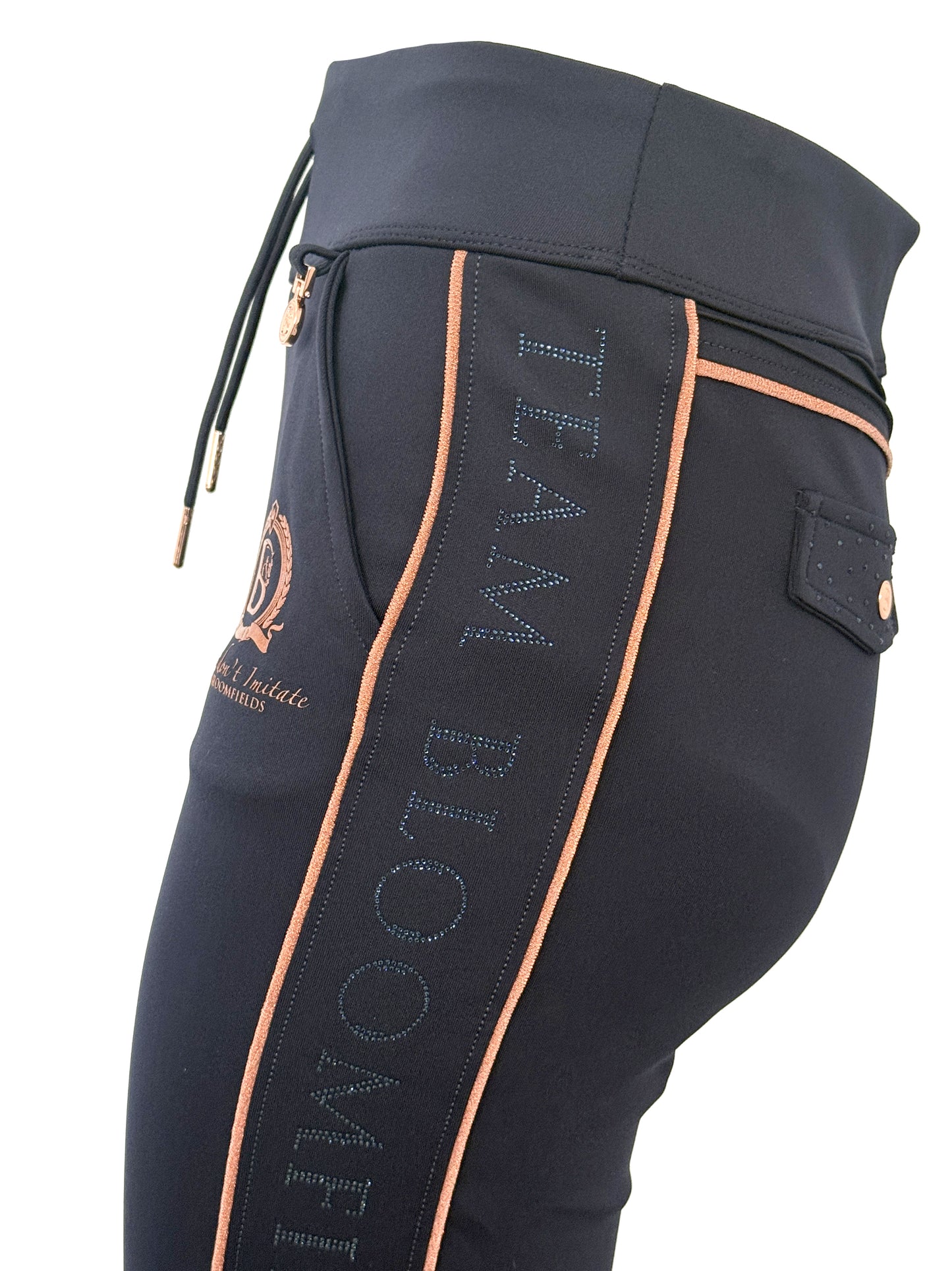 Chelsea Crystal in Navy Mini Lounge Trousers