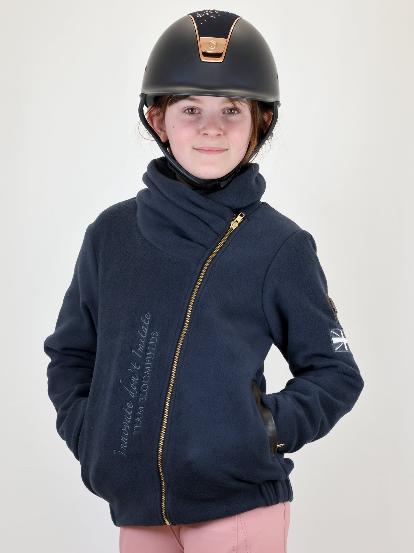 Mini Selena Navy Fleece Jacket