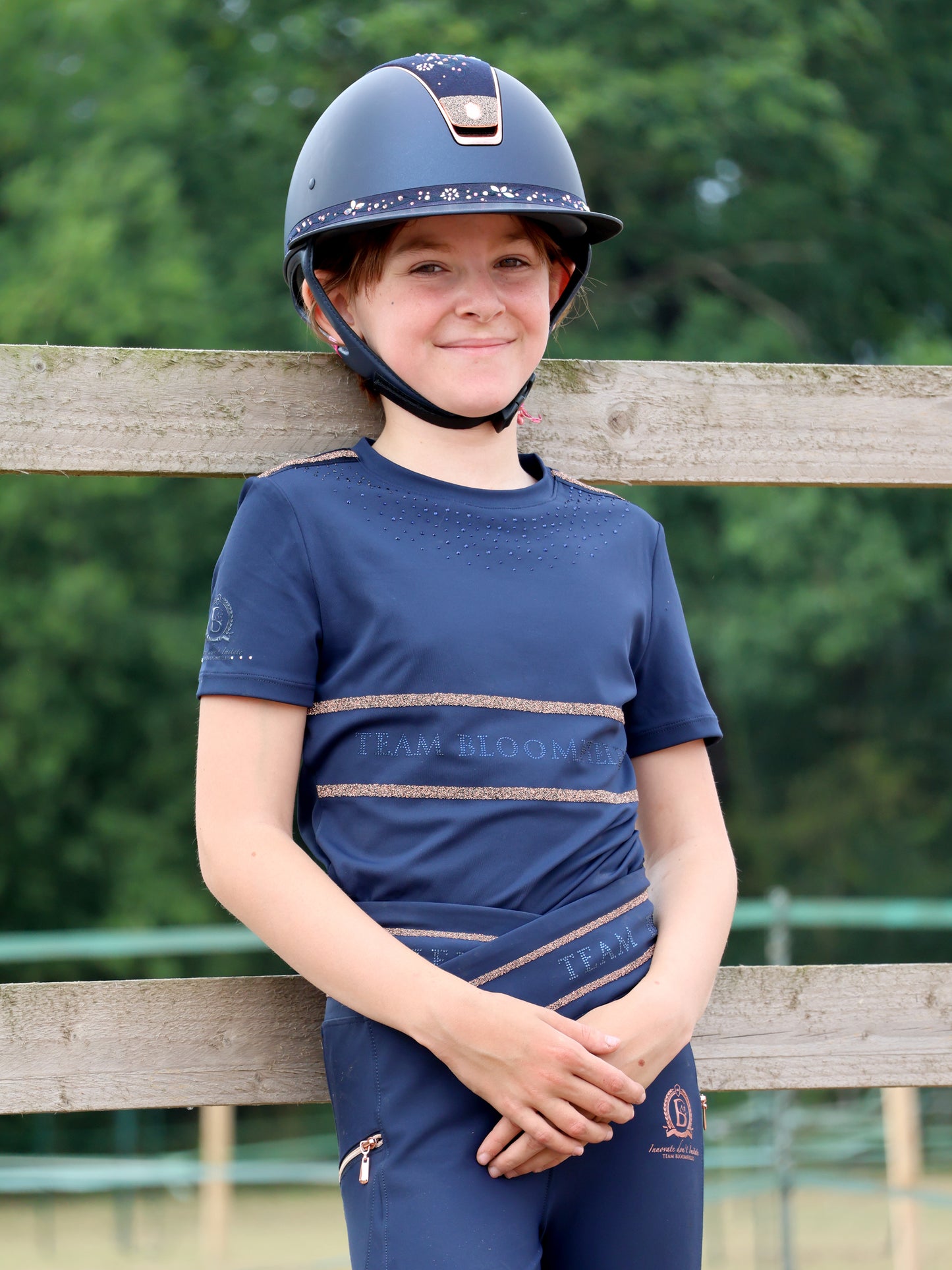 Callie Mini Navy Crystal T-Shirt