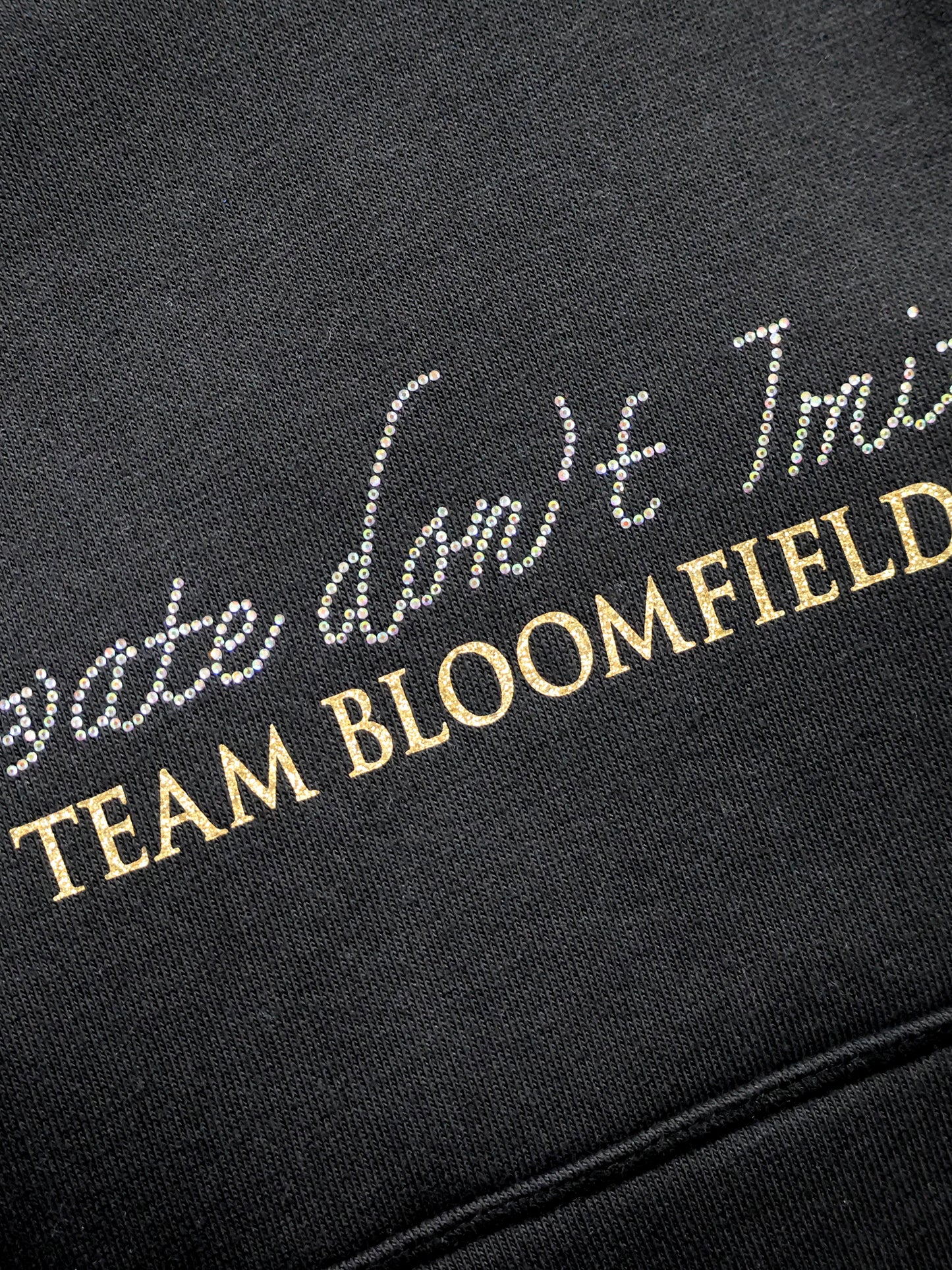 Amelia Black With Gold Cross Necked Adult's Hoodie