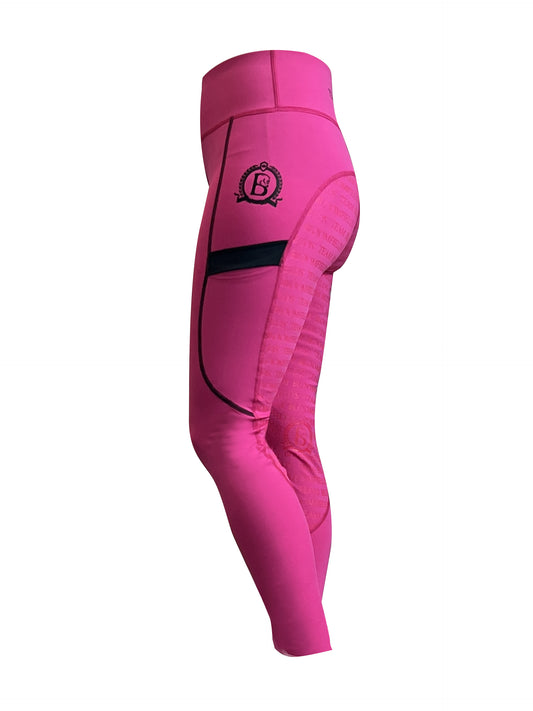 Latina Hot Pink & Black Full Silicone Seat Leggings