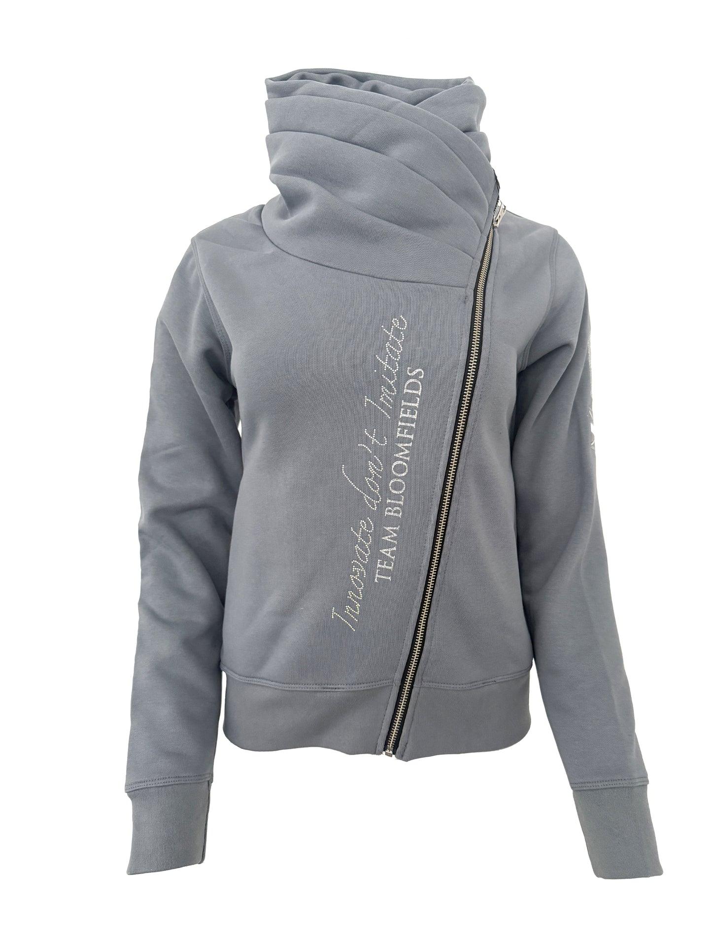 Sabrina Denim Grey Ruffle Collar Adult's Top