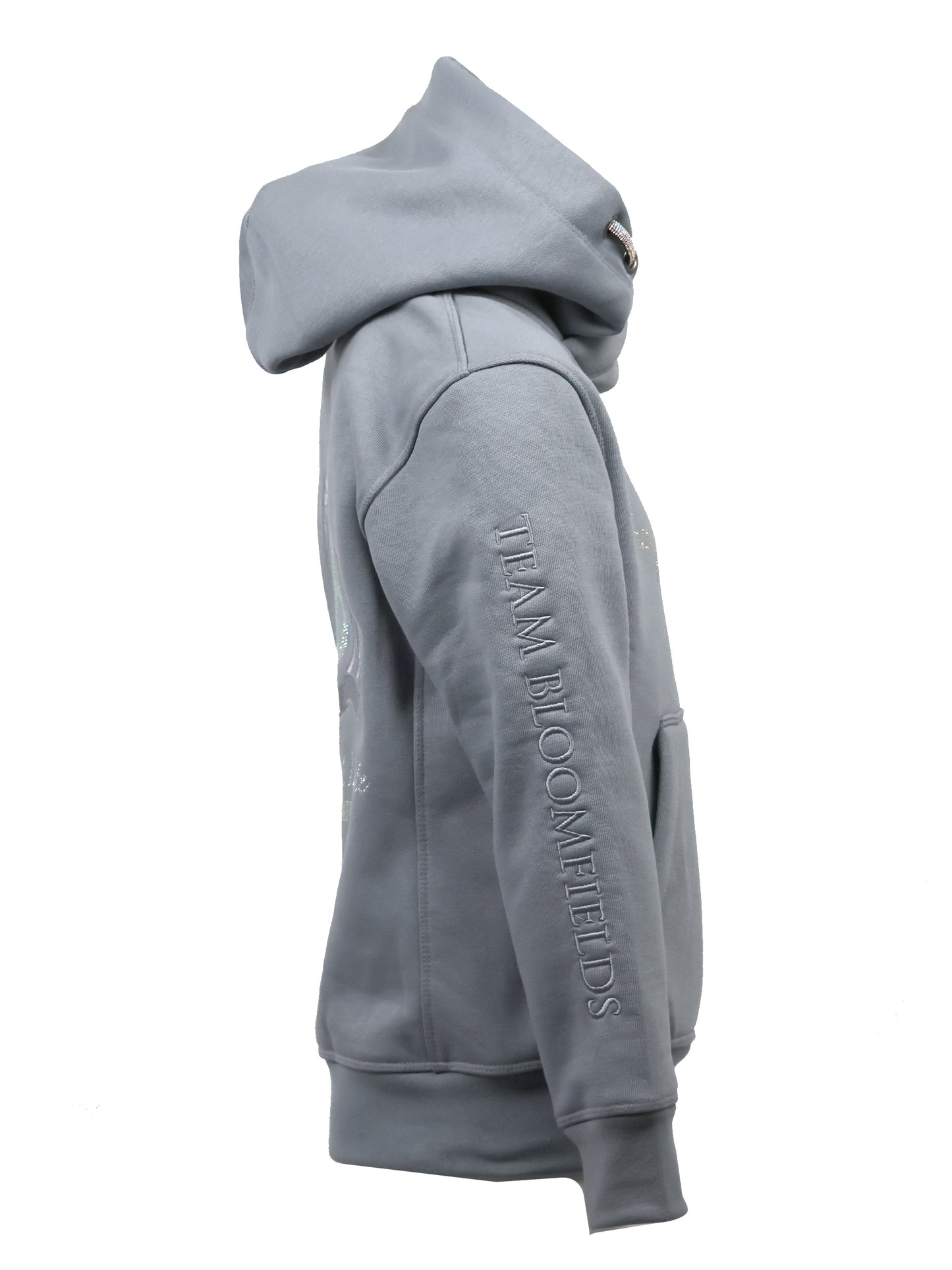 Amelia Mini Denim Grey Cross Necked Hoodie