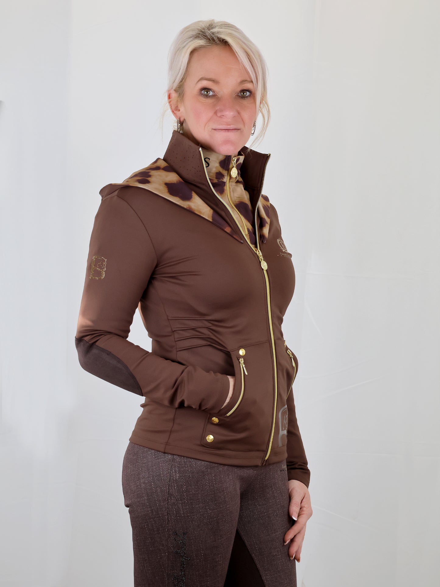 Brown Jacket With Leopard Detail