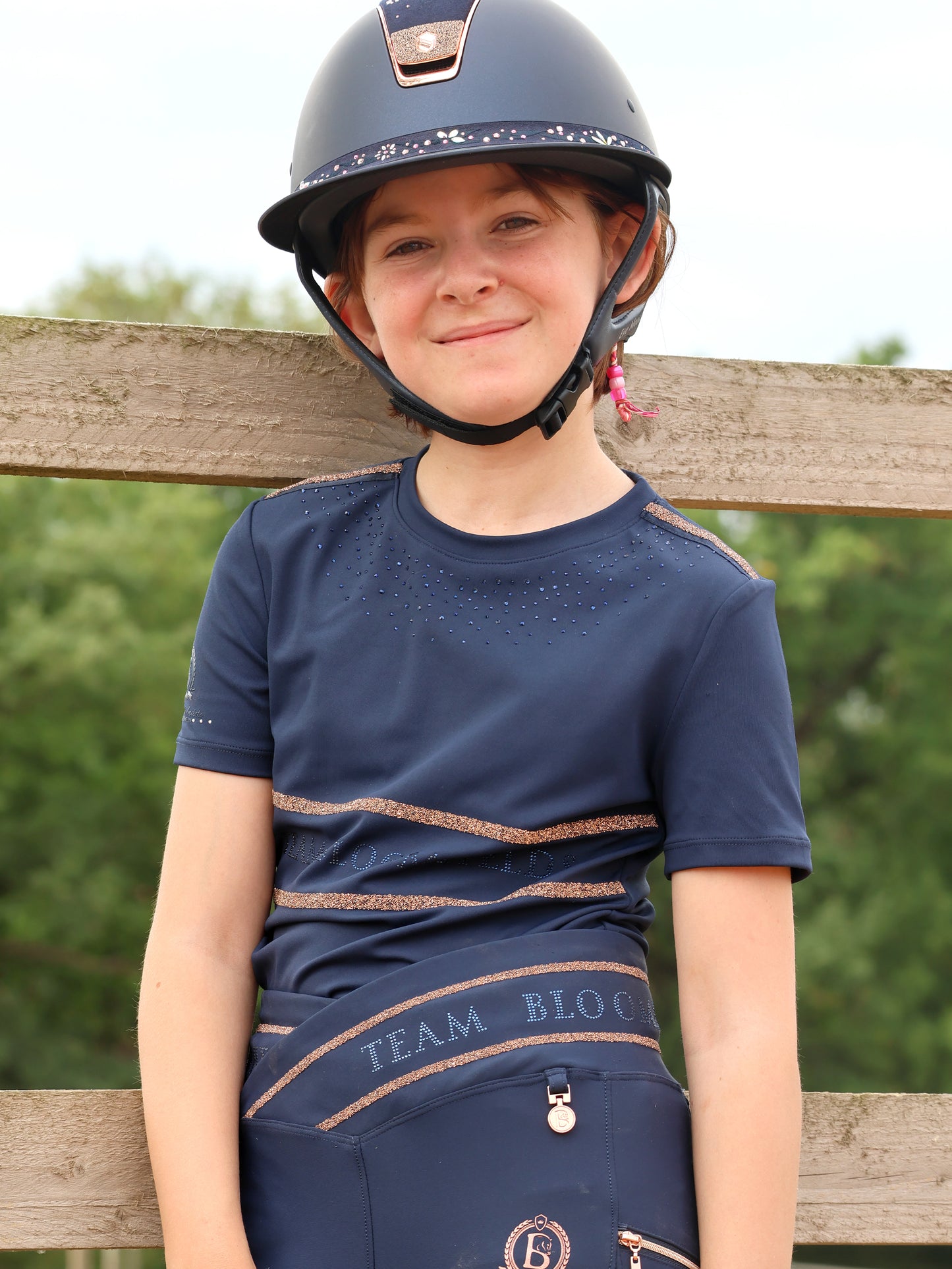 Callie Mini Navy Crystal T-Shirt