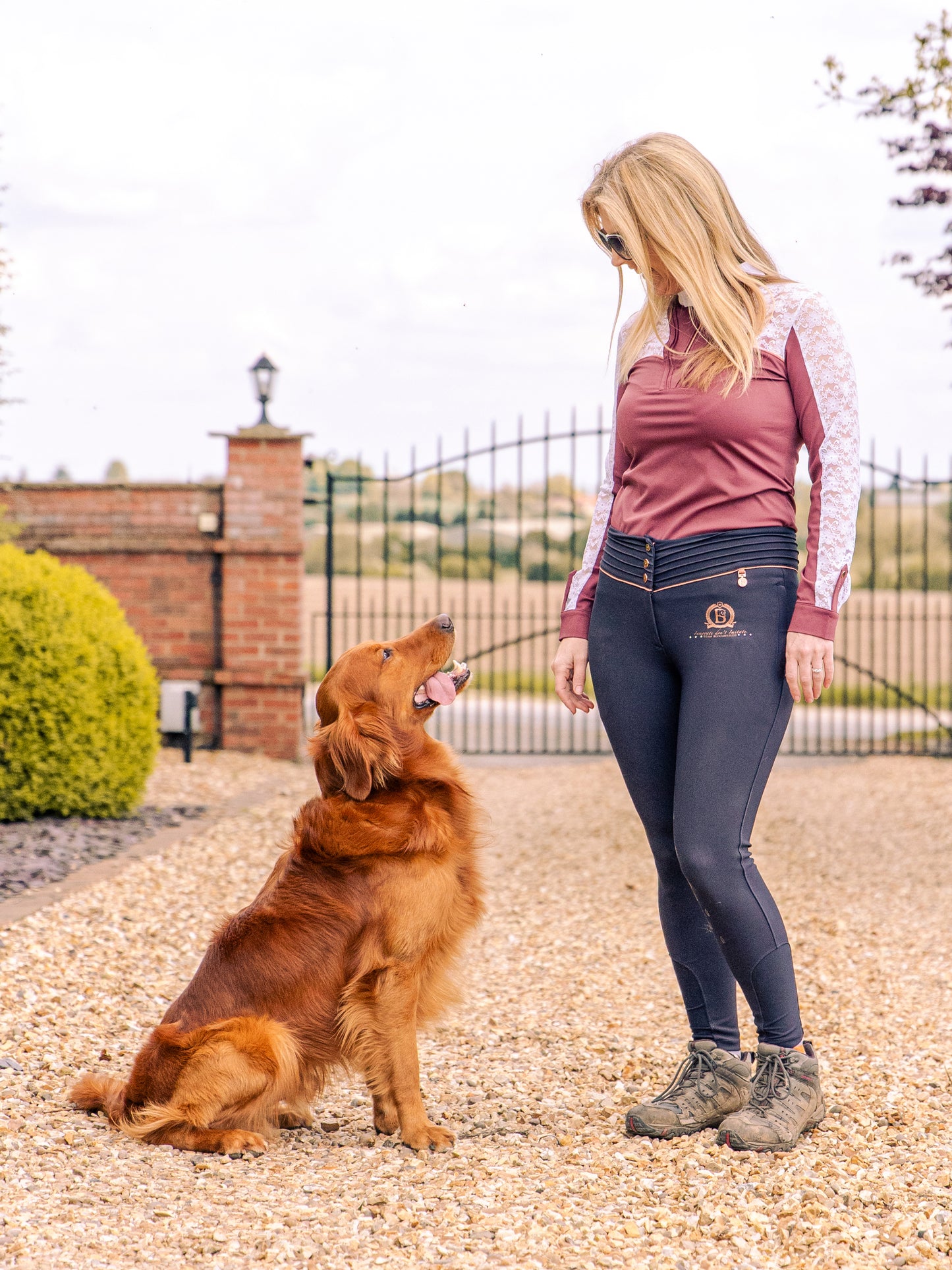 Sophia Burgundy & White Lace Show Shirt