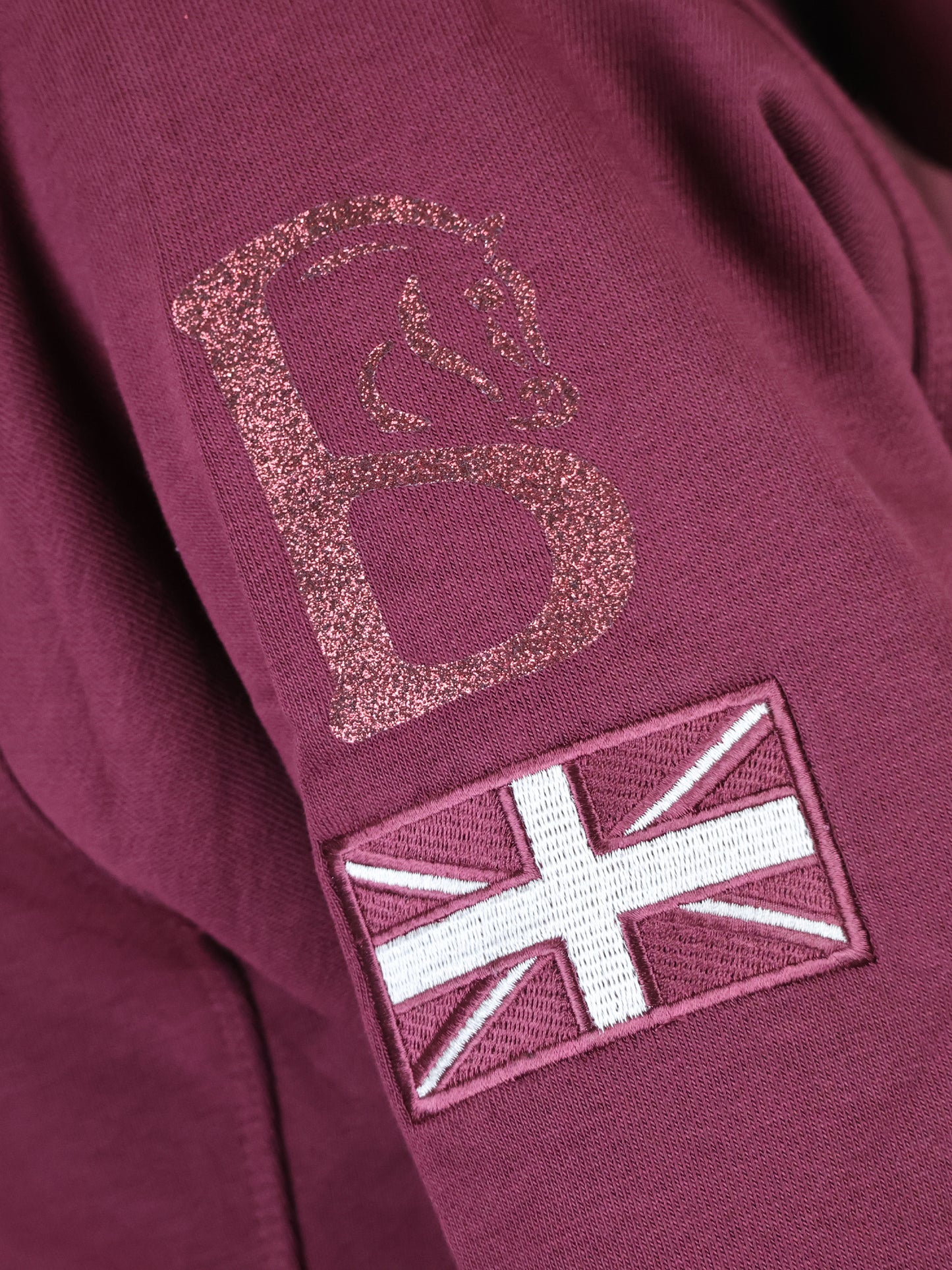 Kids Amelia Burgundy & Rhinestones Cross Necked Hoodie