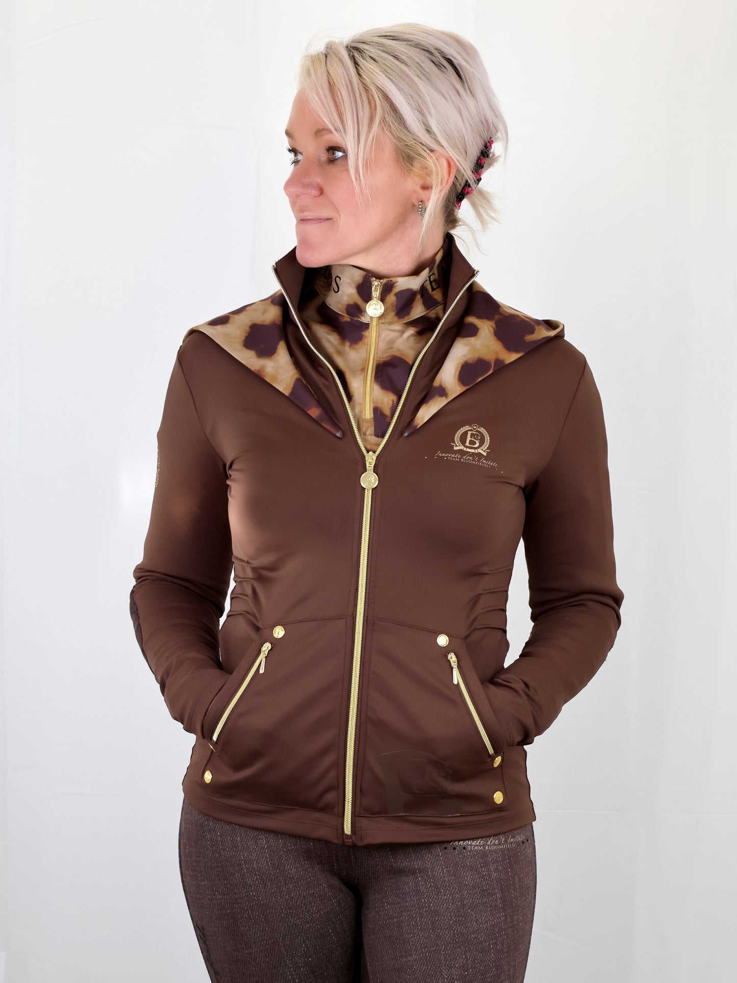 Brown Jacket With Leopard Detail