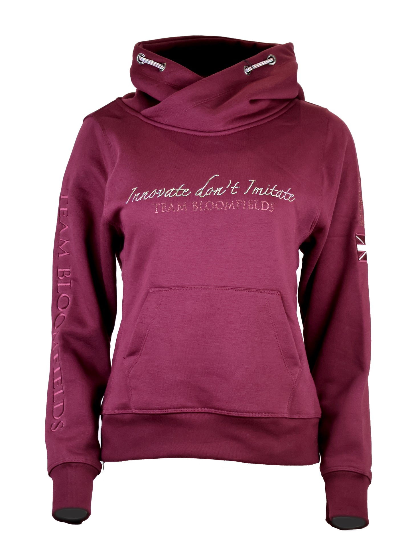 Amelia Burgundy With Gold Necked Adult's Hoodie