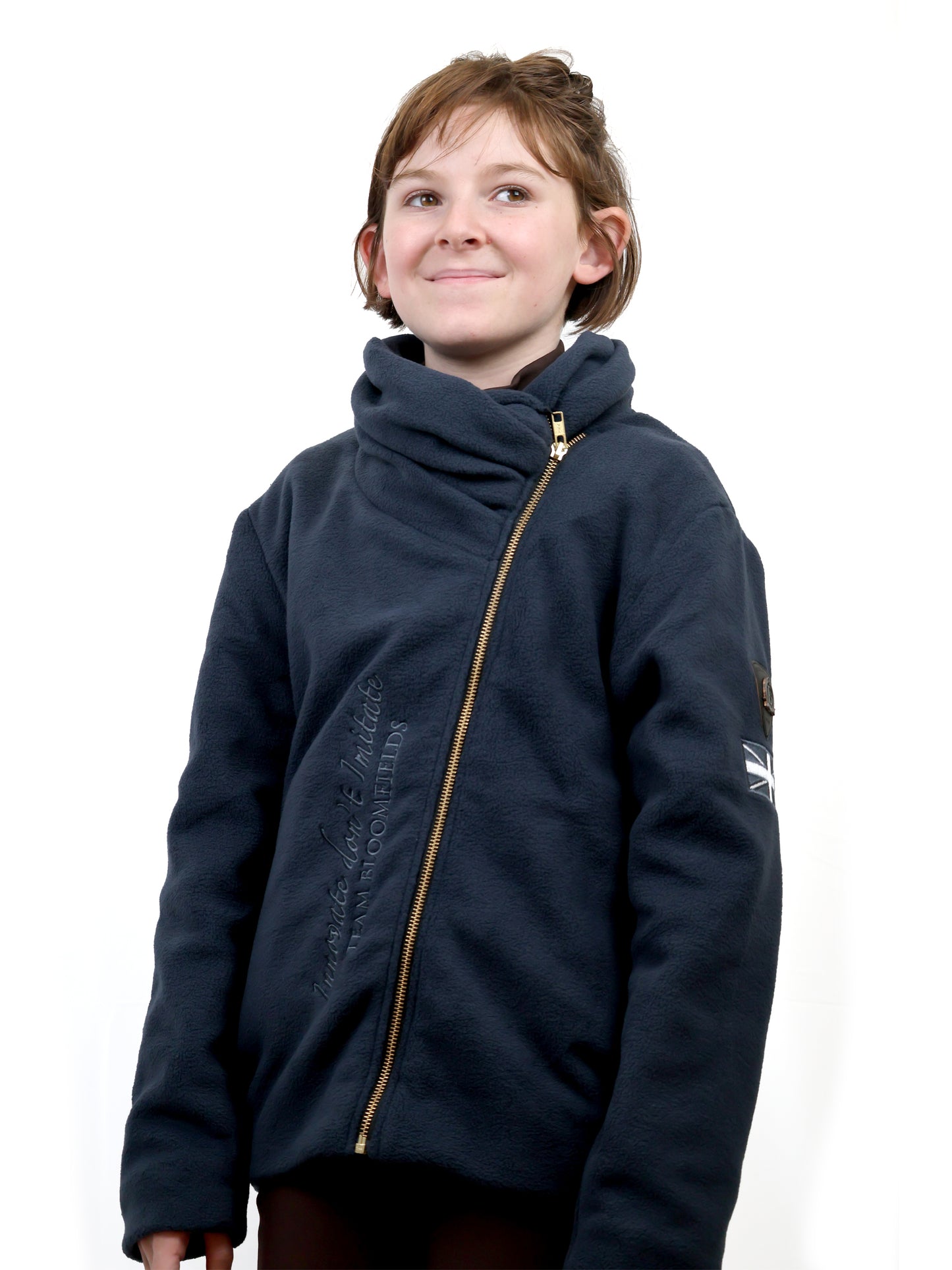 Mini Selena Navy Fleece Jacket