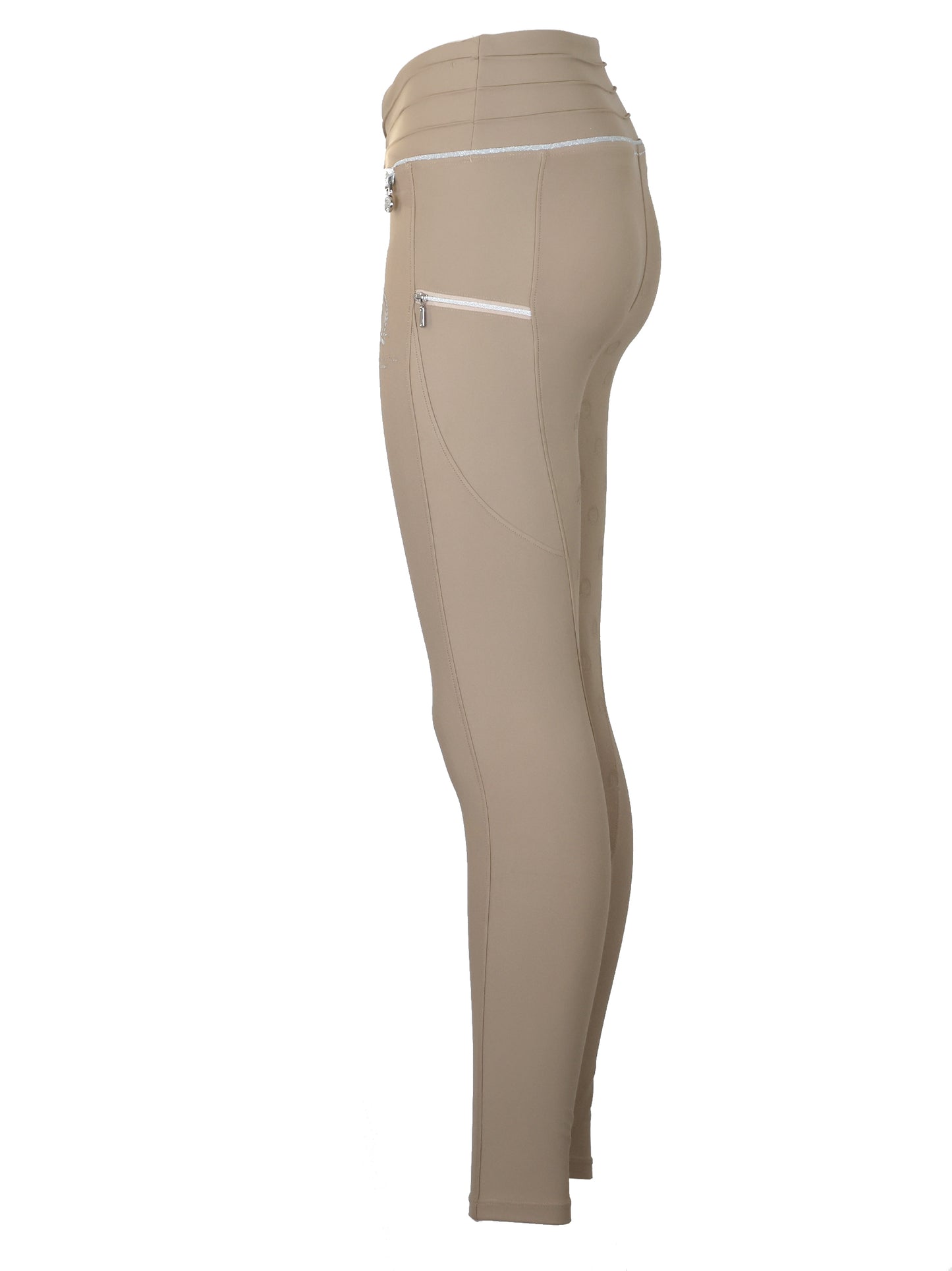 Maya Pleated Beige Leggings