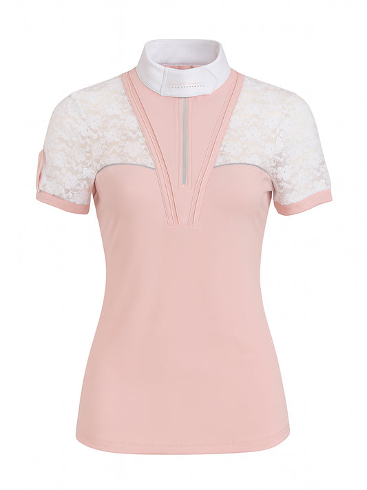 Sophia Pink Lace Show Shirt With Short Sleeves