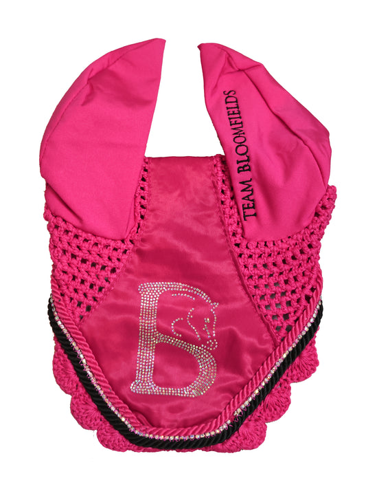 Hot Pink & Black Glitter Bonnet