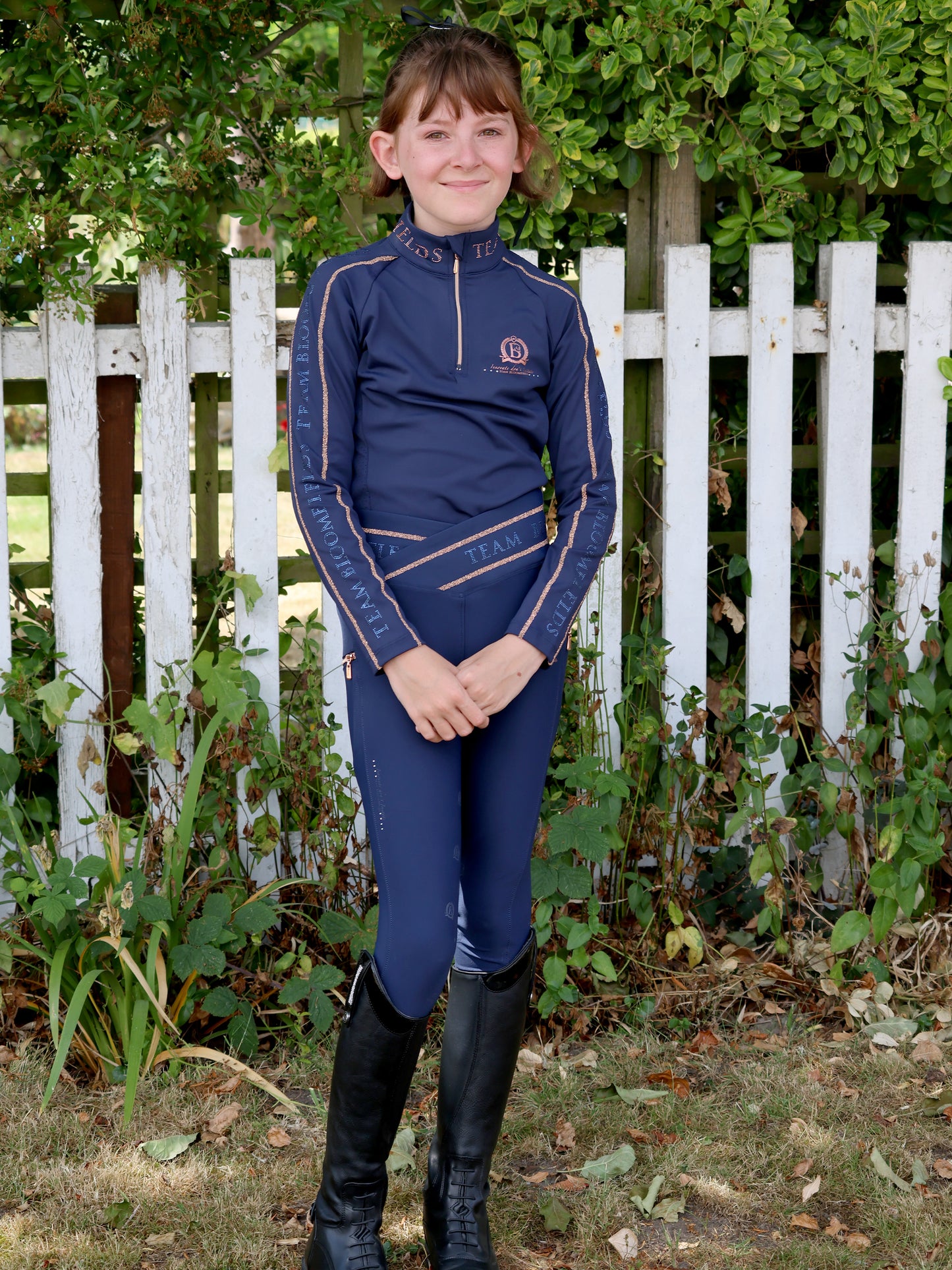 Mini Celeste Navy Crystal leggings