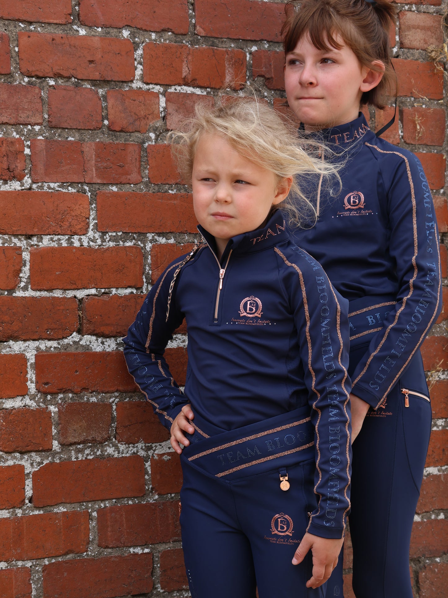 Mini Celeste Navy Crystal leggings