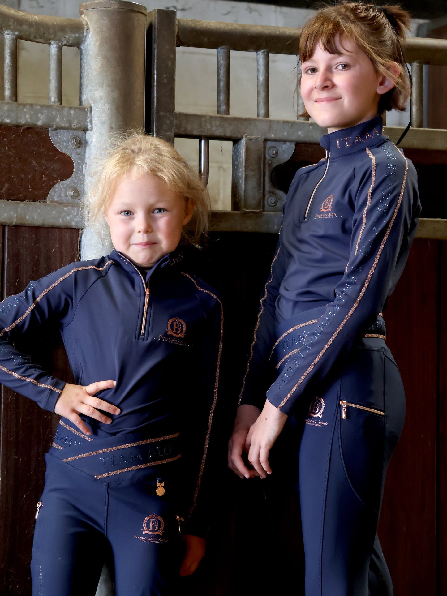 Mini Celeste Navy Crystal leggings