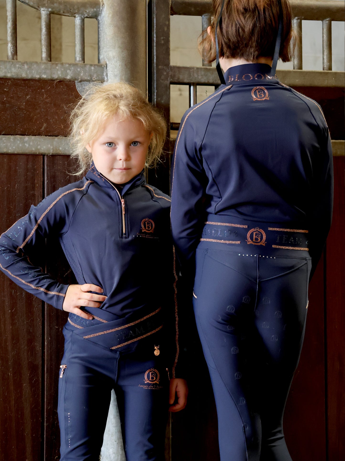Mini Celeste Navy Crystal leggings