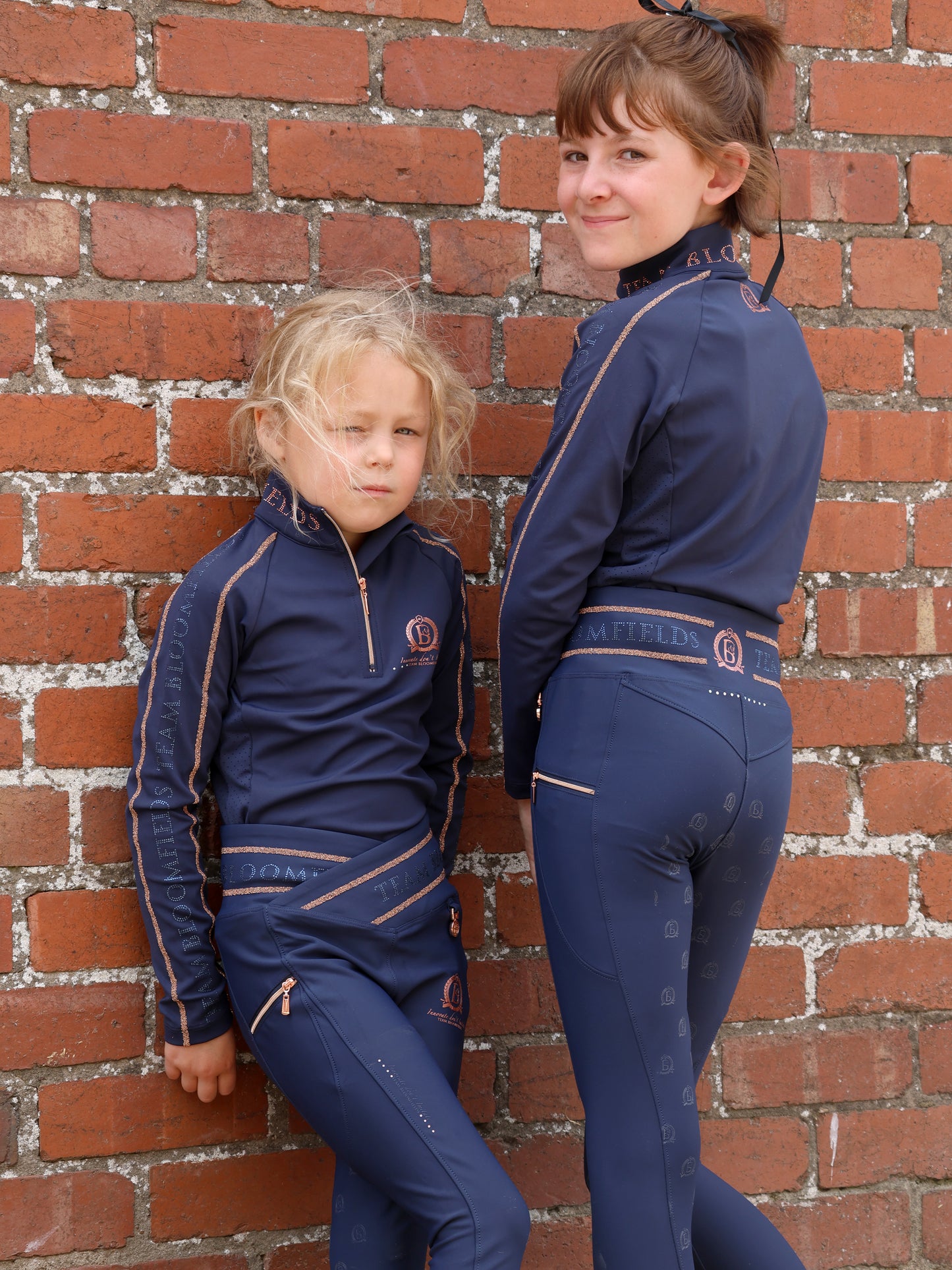 Mini Celeste Navy Crystal leggings