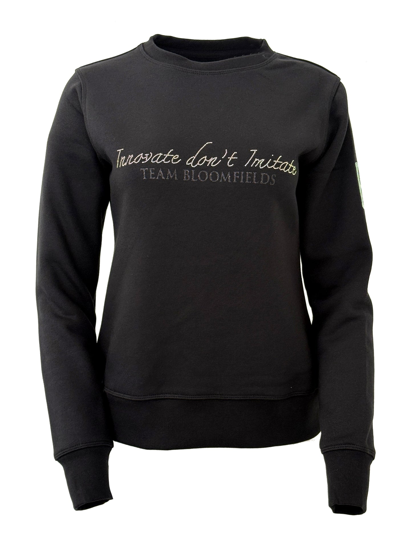 Summer Black With Black Rhinestones Crew Neck Adults Top