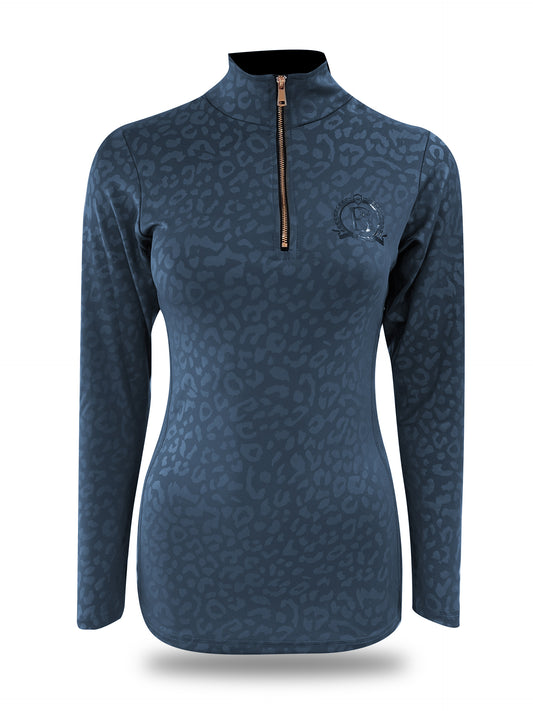 Leonora Navy Leopard Print Base Layer