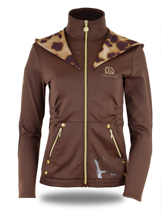 Mini Brown Jacket With Leopard Detail