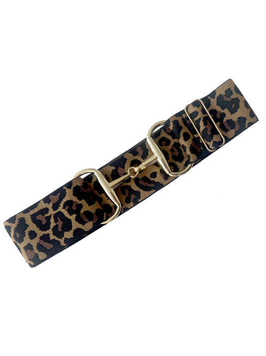 Leopard Print Gold Snaffle Belt