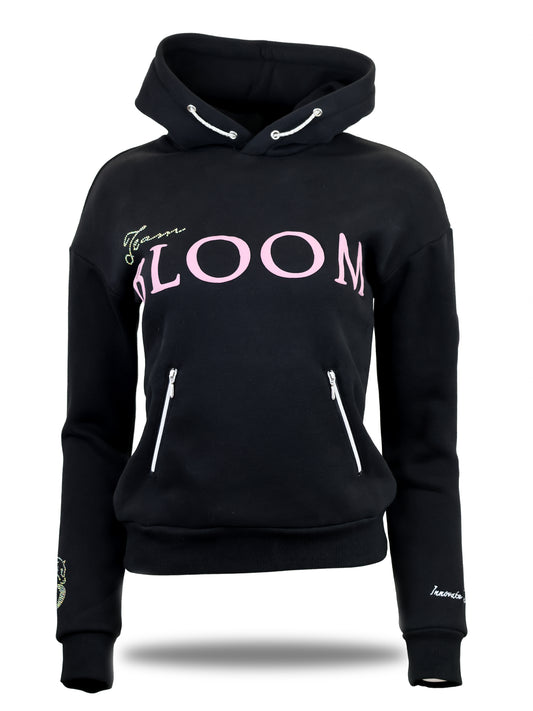 Lexi - Bubble Print Logo Hoodie in Black