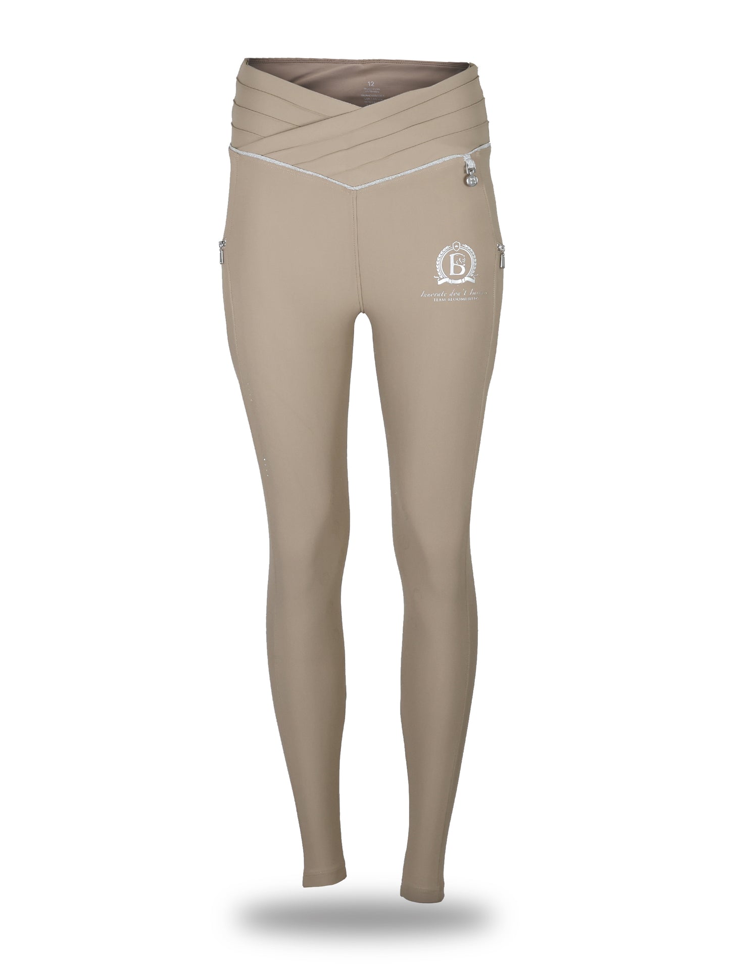 Maya Pleated Beige Leggings