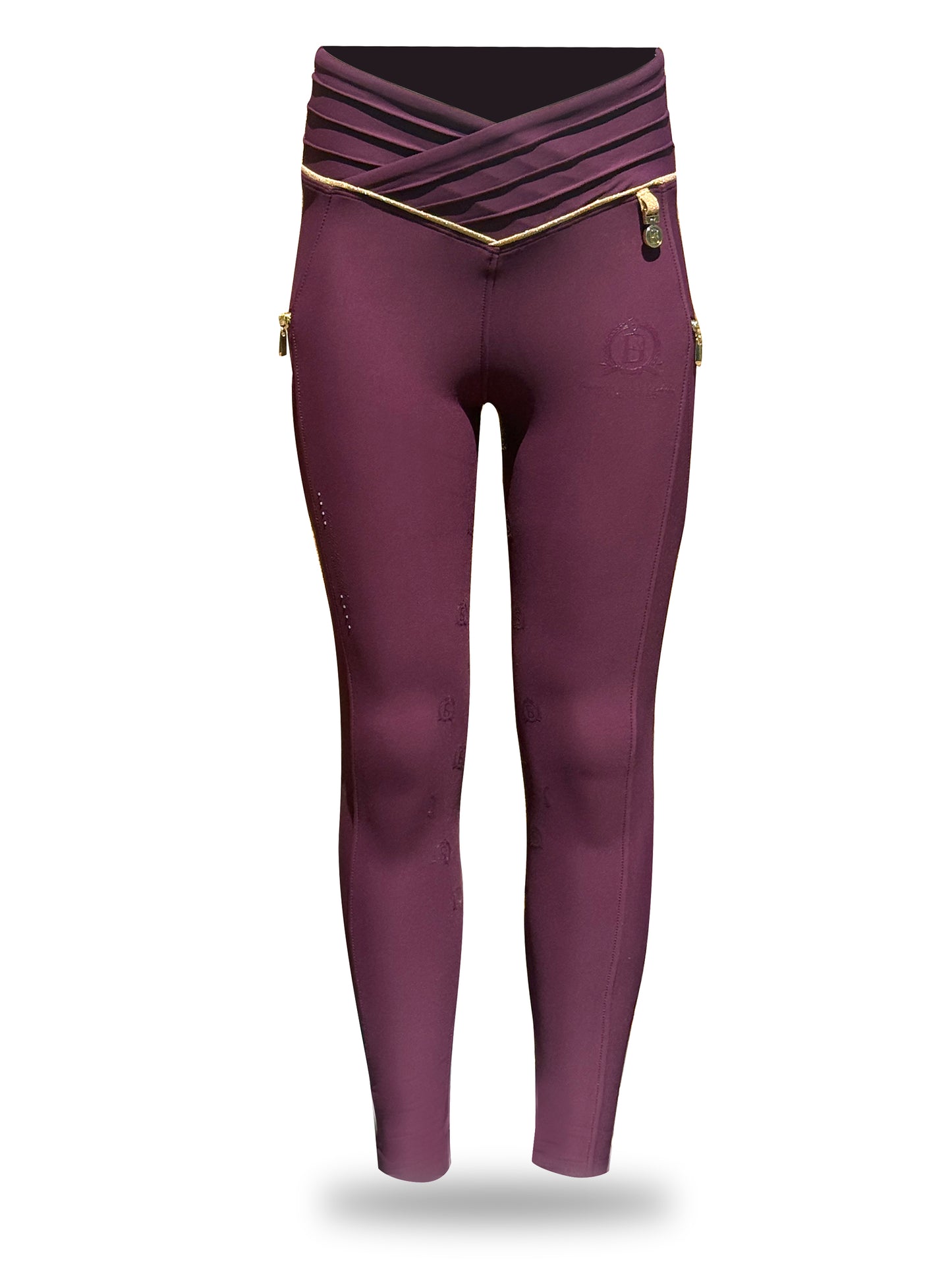 Kids Maya Mulberry Pleated Leggings