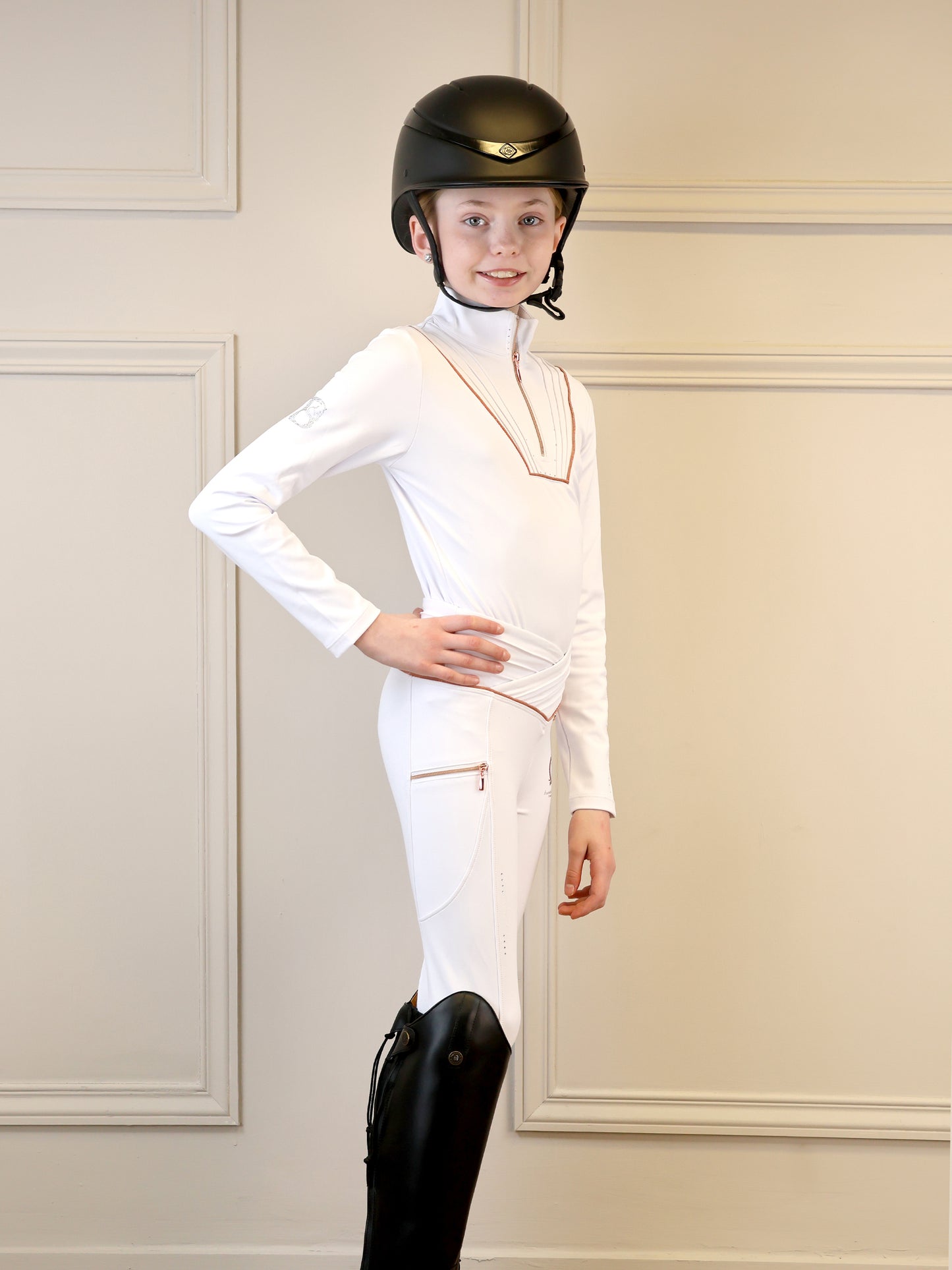 Mini Maya White Ultra High Pleated leggings