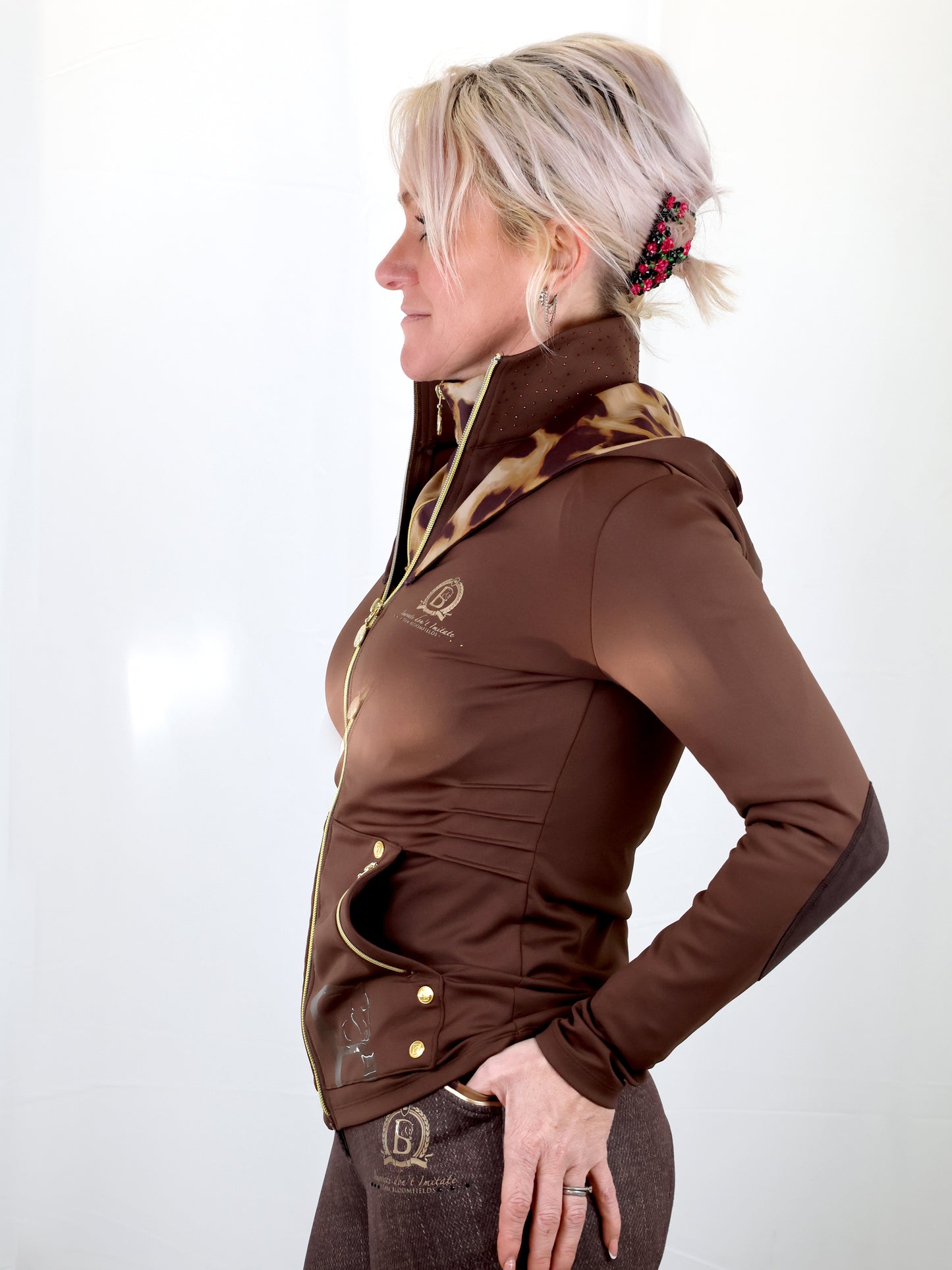 Brown Jacket With Leopard Detail