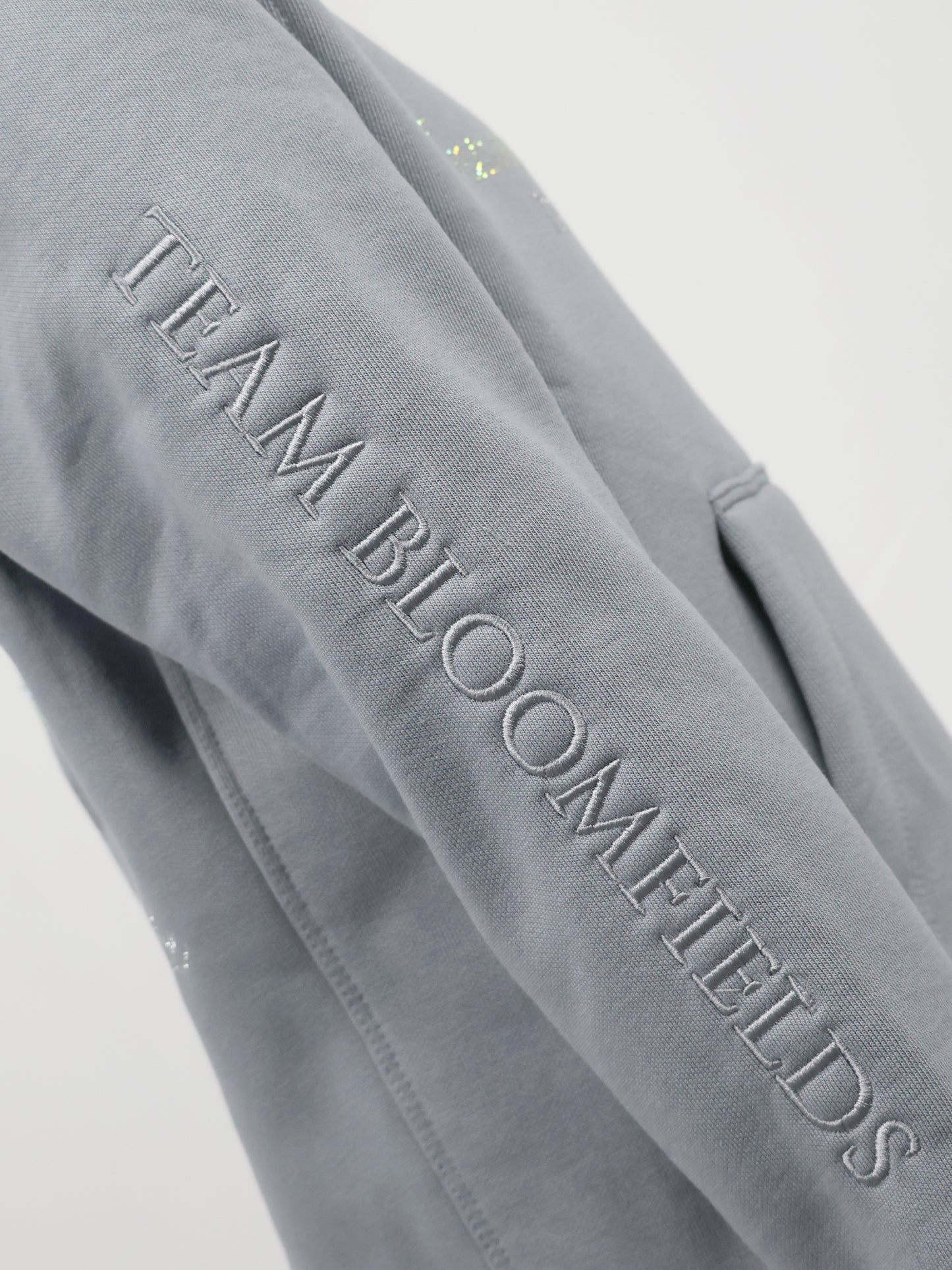 Amelia Mini Denim Grey Cross Necked Hoodie