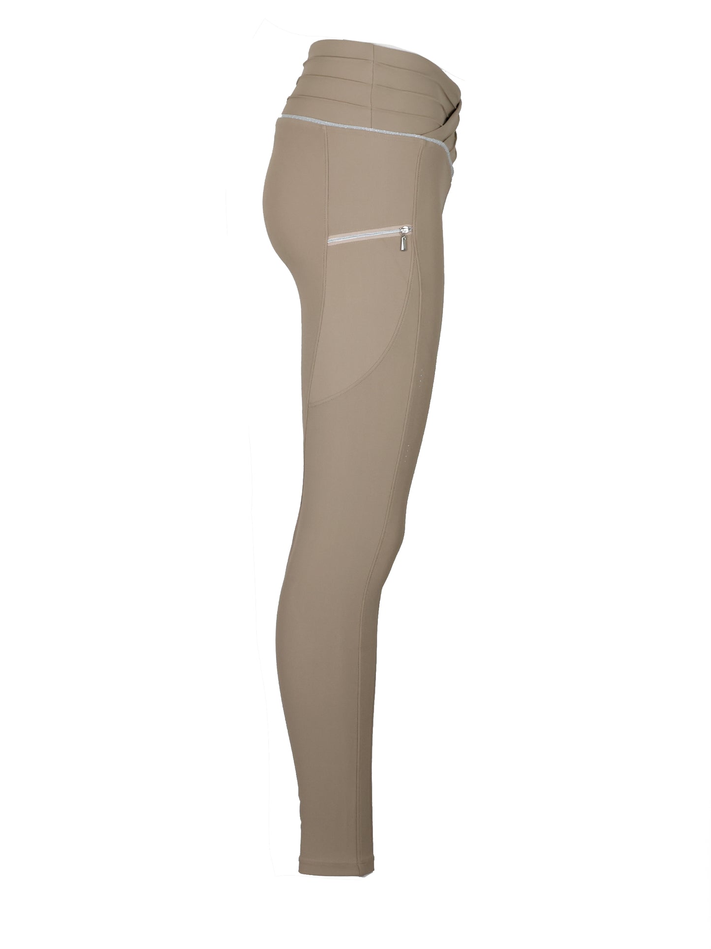 Maya Pleated Beige Leggings