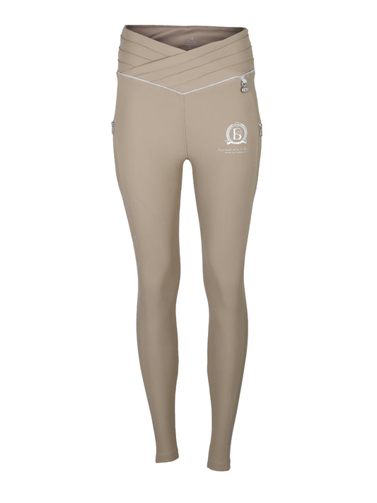 Mini Maya Beige Pleated leggings