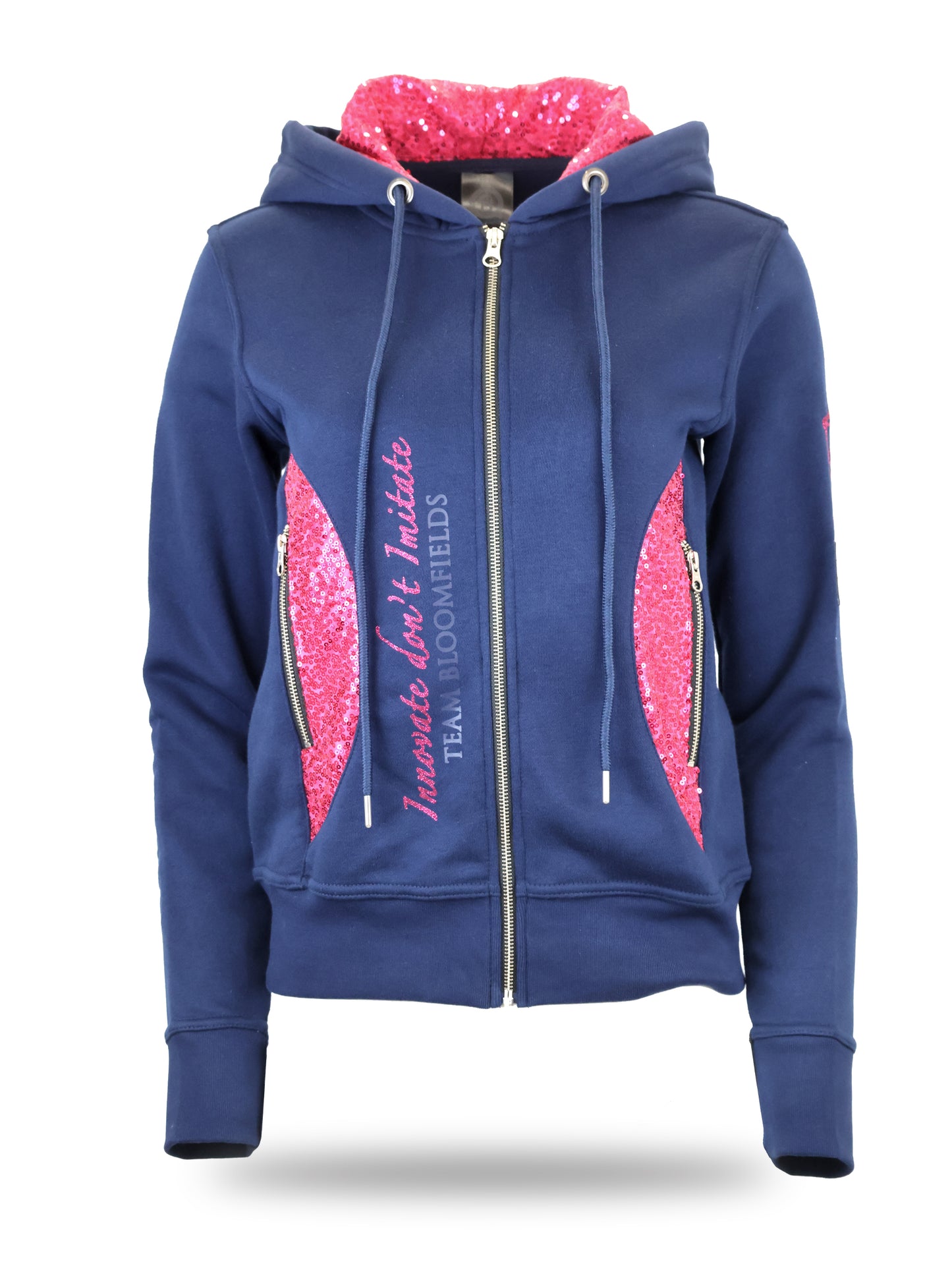 Ava Navy & Hot Pink Sequin Hoodie