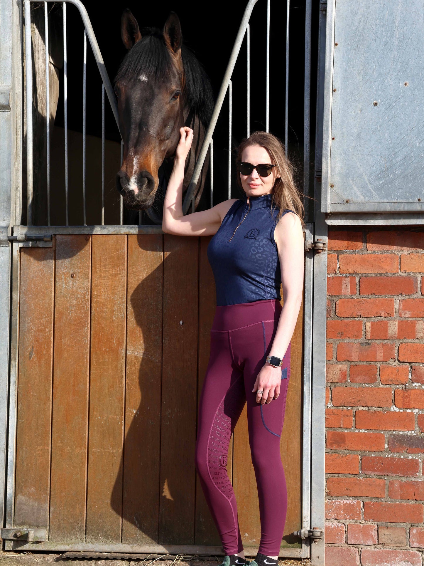 Leonora Navy Leopard Print sleeveless Base Layer