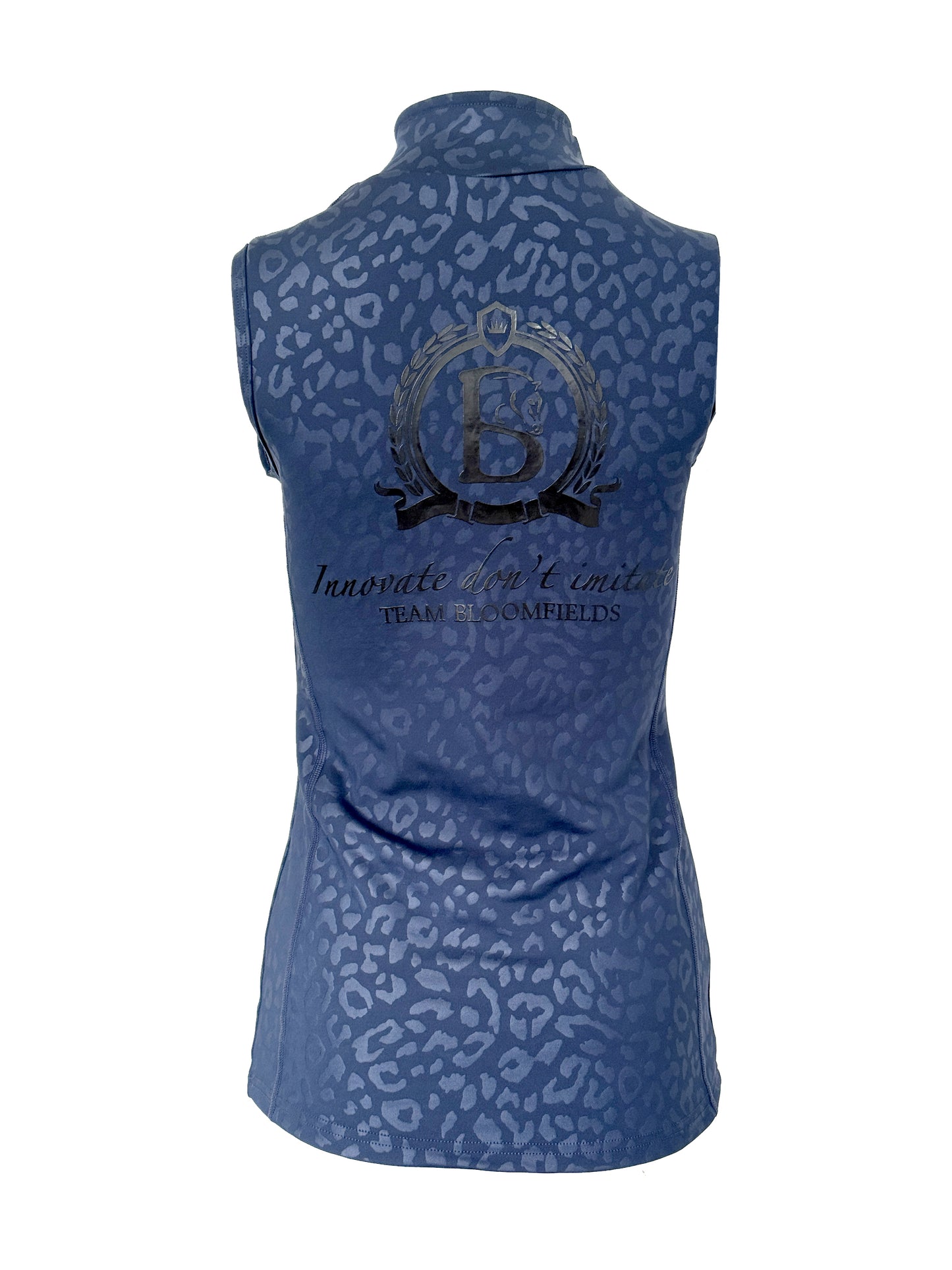 Leonora Navy Leopard Print sleeveless Base Layer