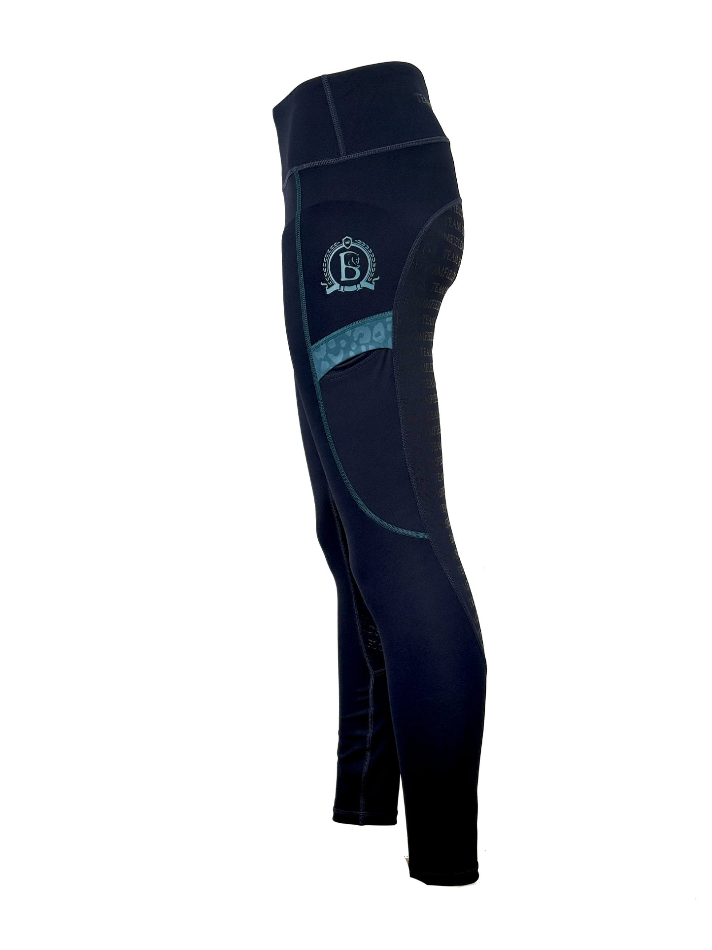 Leonora Navy & Peacock Full Silicone Seat Riding Leggings