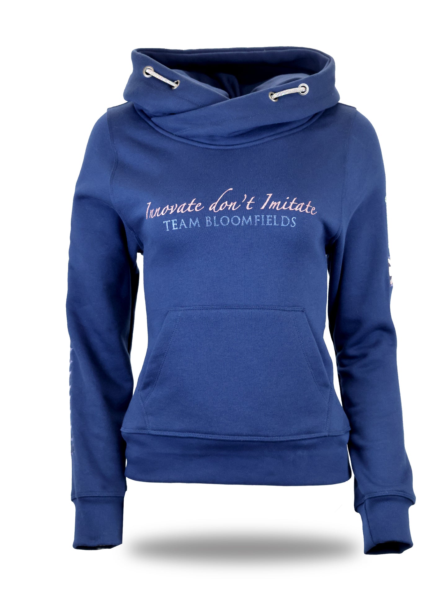 Amelia Mini Navy With Pink Cross Necked Hoodie