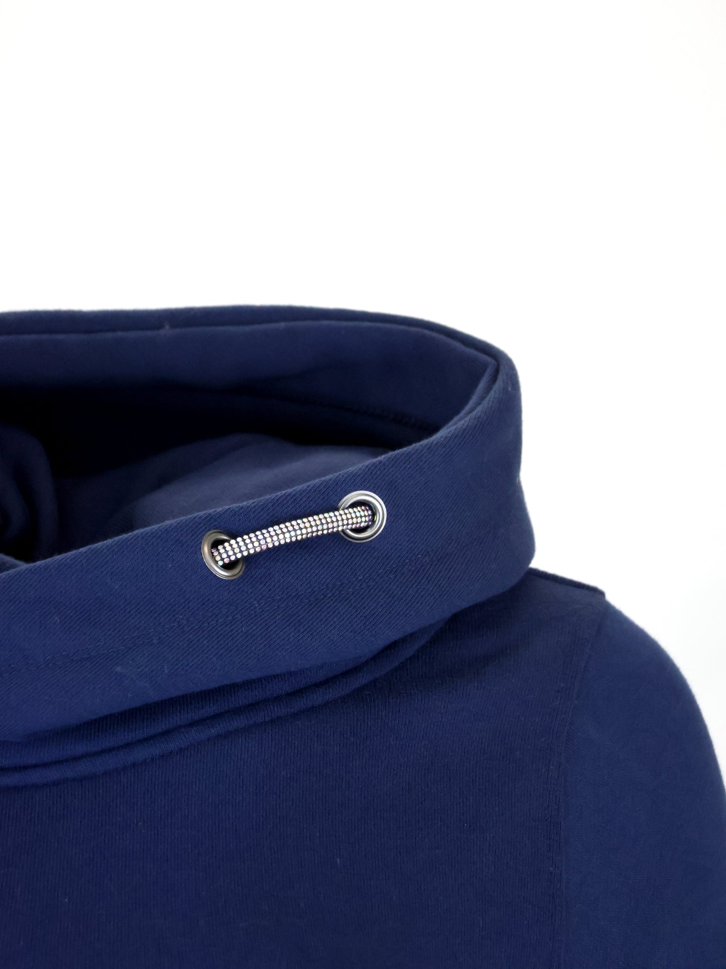 Amelia Mini Navy With Pink Cross Necked Hoodie