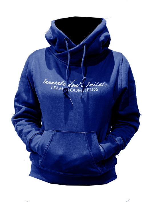 Adelle Navy With Diamante Cross Necked Hoodie