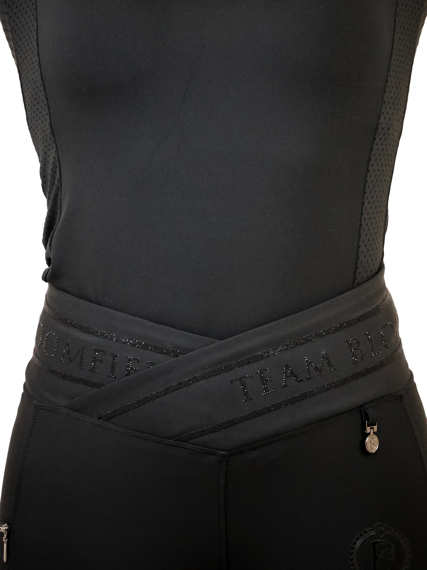 Chloe Black Crystal Base Layer With Long Sleeves