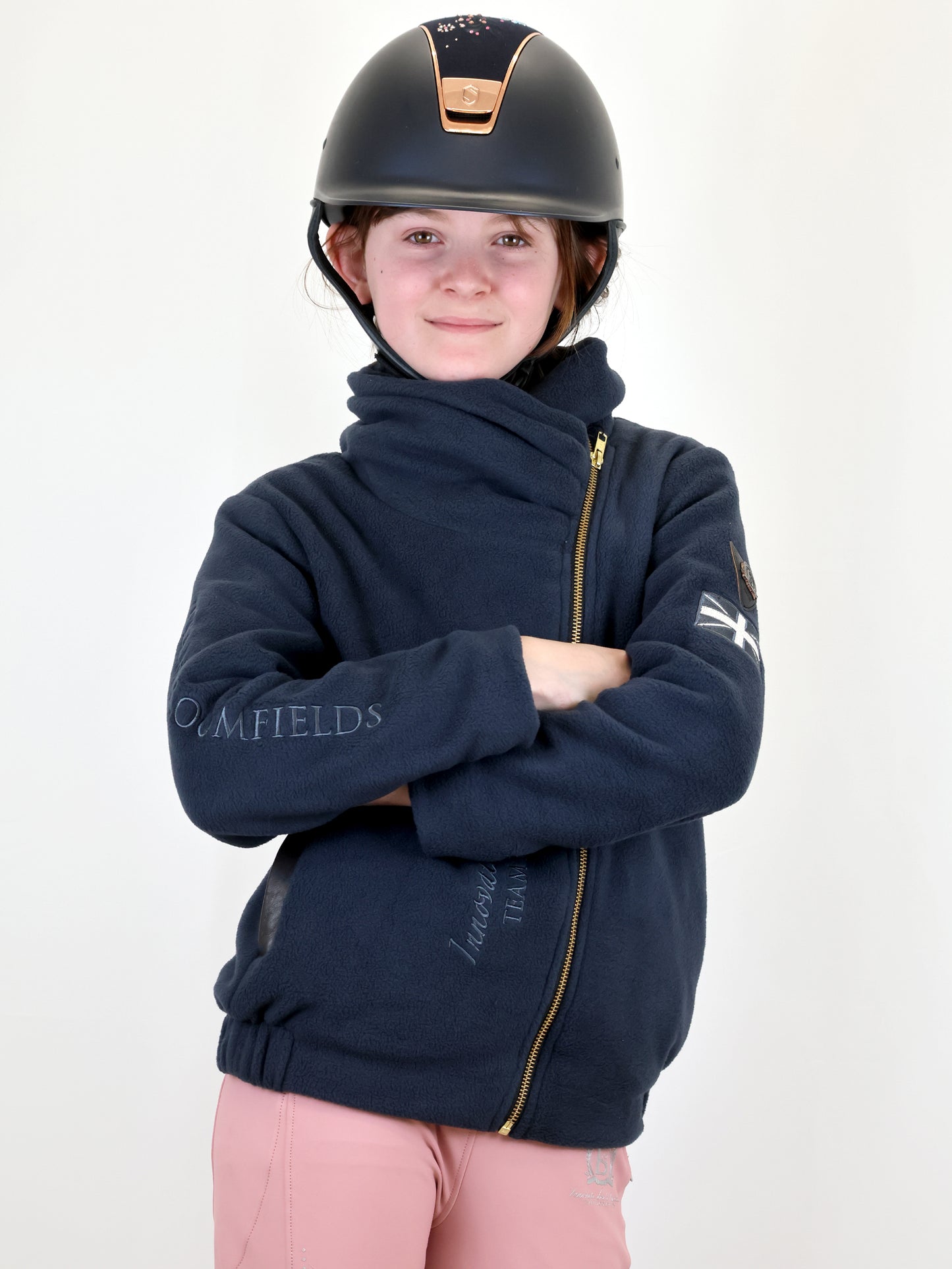 Mini Selena Navy Fleece Jacket