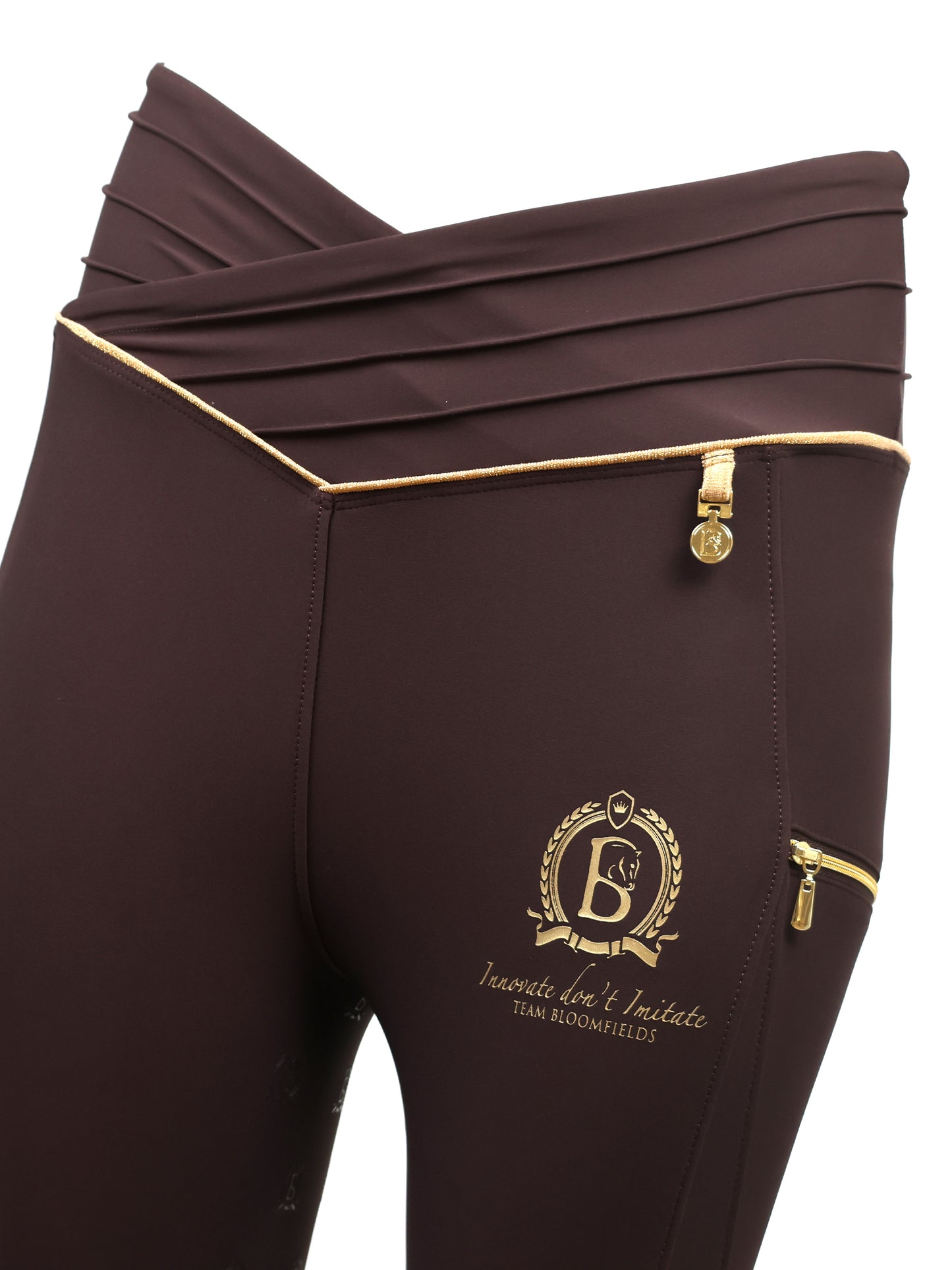 Maya Pleated Chocolate Leggings