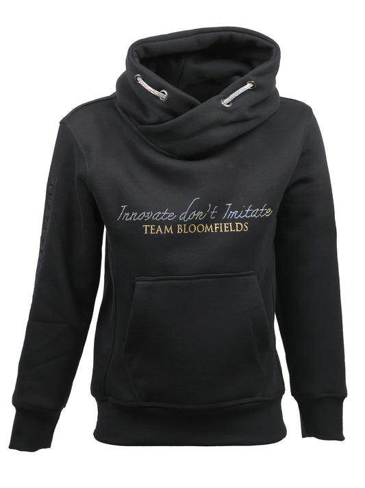 Amelia Black With Gold Cross Necked Adult's Hoodie
