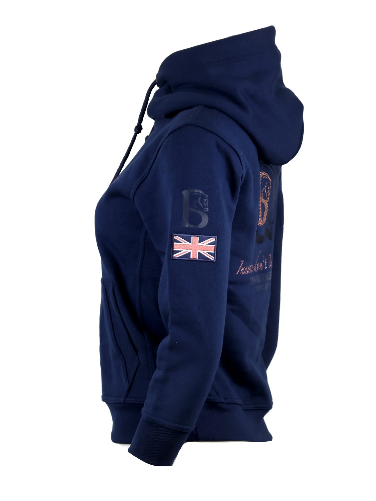 Orla Navy with Diamante Cross Necked Mini Hoodie